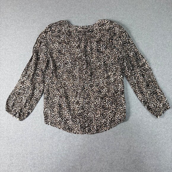 Old Navy Women’s Long Sleeve Button Front Blouse Leopard Print Size S Lightweigh - Picture 5 of 6